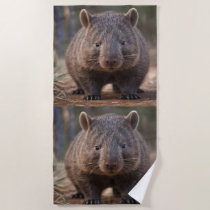 "Chubby Charm: Die Adorable Australian Wombat" Strandtuch