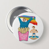 CHUBBY CHASER LGBT Gay Pride Funny Twink Button (Vorne & Hinten)