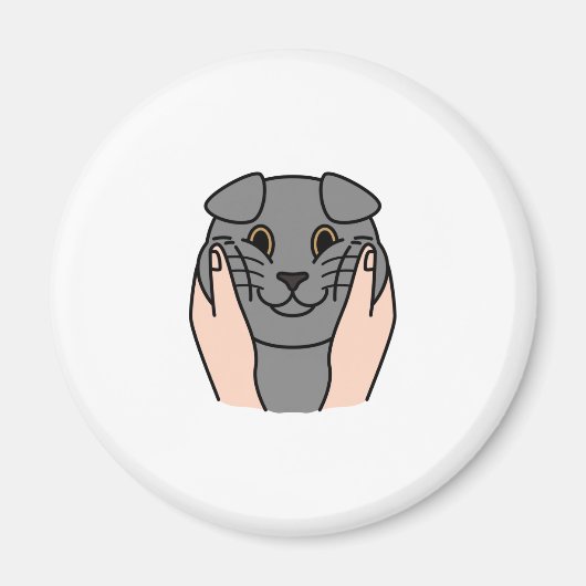 Chubby Cheeks Scottish Fold Cat Magnet (Vorne)