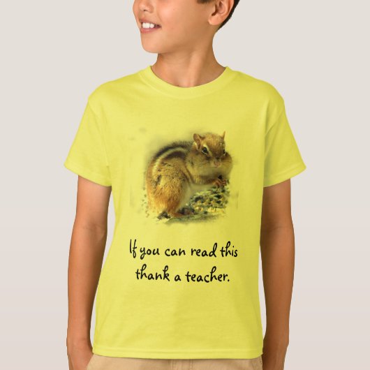 Chubby Chipmunk Reader T-Shirt (Vorderseite)