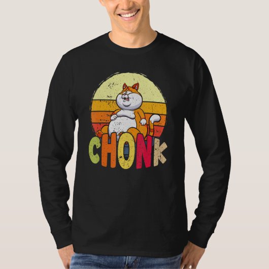 Chubby Chonk Cat Meme Fat Feline T-Shirt (Vorderseite)