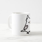Chubby Cinnamon Weißer Pied Cockatiel Kaffeetasse (Vorderseite Links)