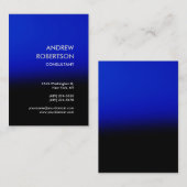 Chubby Clean Blue Black Manager Business Card Visitenkarte (Vorne/Hinten)