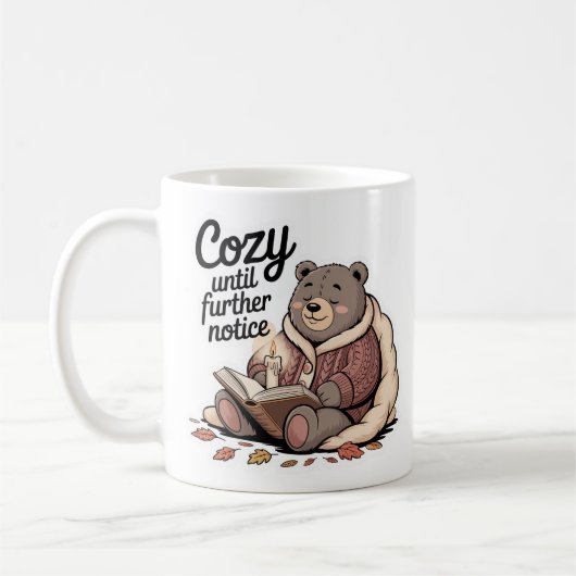 Chubby Cosy Bären Reading Herbstkerze Kaffeetasse (Links)