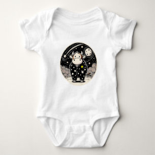 Chubby Cow in Pajamas Baby Strampler