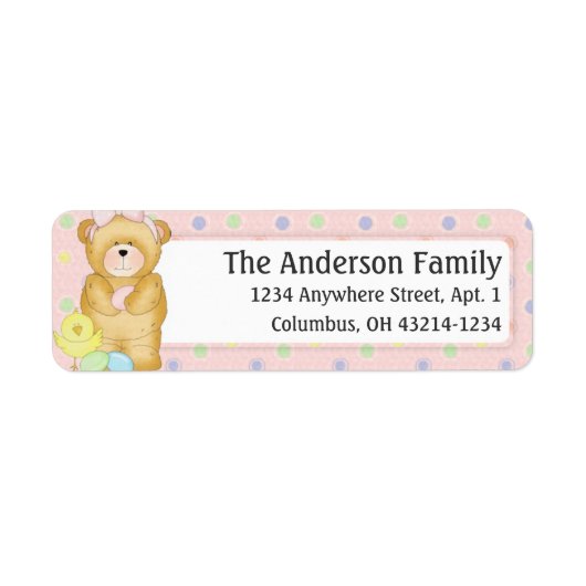 Chubby Cubby Easter Teddy Bar d3 Adresslabel (Vorne)