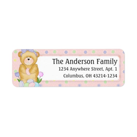 Chubby Cubby Easter Teddy Bear d1 Adressenlabel (Vorne)