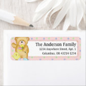 Chubby Cubby Easter Teddy Bear d4 Adressetikett (Insitu)