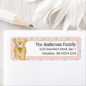 Chubby Cubby Easter Teddy Bear d5 Adressenaufklebe (Insitu)