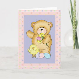 Chubby Cubby Teddy Bear d4 Easter Grußkarte Feiertagskarte