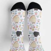 Chubby Cute Cats and Pastel Flowers Pattern Socks Socken (Oben)
