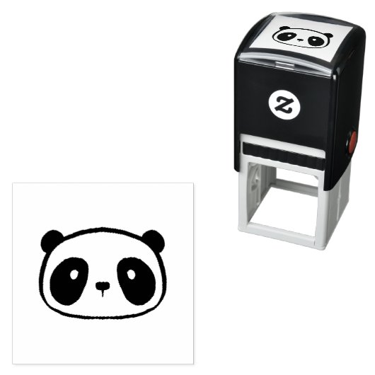 Chubby Giant Panda Cartoon Face Permastempel (Beispiel)