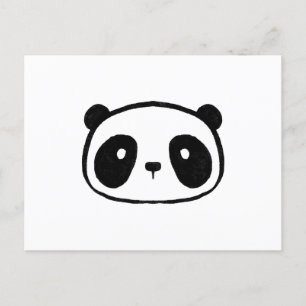 Chubby Giant Panda Cartoon Face Postkarte