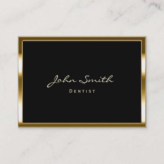 Chubby Gold Border Dentis Business Card Visitenkarte (Vorderseite)