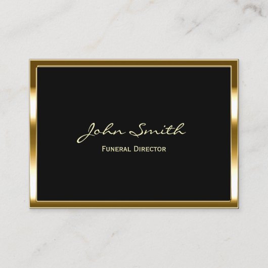 Chubby Gold Border Funerity Business Card Visitenkarte (Vorderseite)