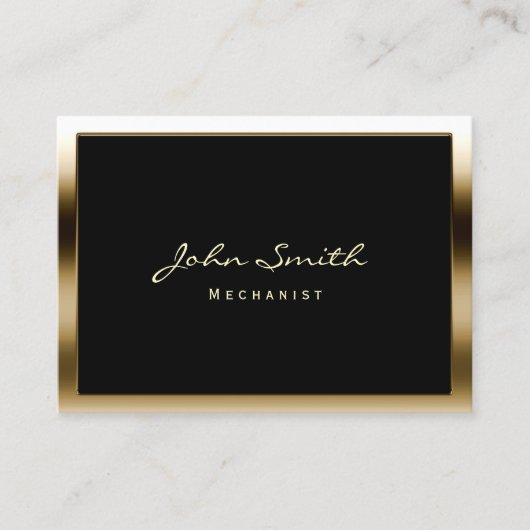 Chubby Gold Border Mechanic Business Card Visitenkarte (Vorderseite)