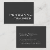 Chubby Grau Fitness Trainer Moderne Visitenkarte (Vorne/Hinten)