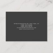 Chubby Gray Black Trendy Monogram Business Card Visitenkarte (Rückseite)