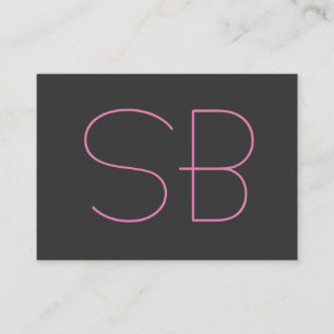 Chubby Gray Modern Monogram Business Card Visitenkarte
