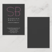 Chubby Gray Modern Monogram Business Card Visitenkarte (Vorne/Hinten)