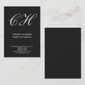 Chubby Gray Monogram Berufliche Visitenkarte (Vorne/Hinten)