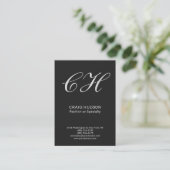 Chubby Gray Monogram Berufliche Visitenkarte (Stehend Vorderseite)