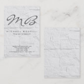 Chubby Gray Monogram Calligraphy Business Card Visitenkarte (Vorne/Hinten)