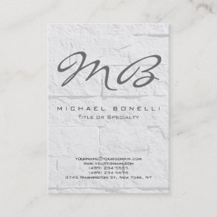 Chubby Gray Monogram Calligraphy Business Card Visitenkarte