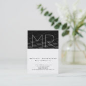 Chubby Gray Muster Monogram Business Card Visitenkarte (Stehend Vorderseite)