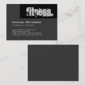 Chubby Gray Personal Trainer Fitness Business Card Visitenkarte (Vorne/Hinten)