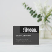 Chubby Gray Personal Trainer Fitness Business Card Visitenkarte (Stehend Vorderseite)