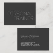 Chubby Gray Personal Trainer Fitness Business Card Visitenkarte (Vorne/Hinten)