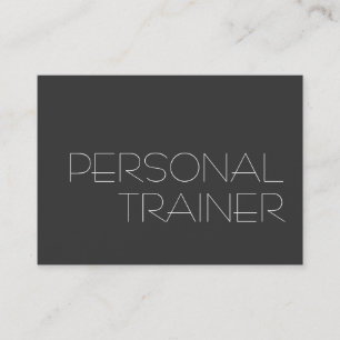 Chubby Gray Personal Trainer Fitness Business Card Visitenkarte