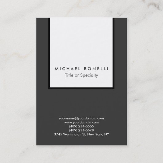 Chubby Gray White Strip Clean Business Card Visitenkarte (Vorderseite)