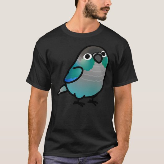 Chubby Green Cheek Conure Türkis T-Shirt (Vorderseite)