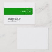 Chubby Green Strip White Background Business Card Visitenkarte (Vorne/Hinten)