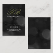Chubby Grey Black Monogram Manager Business Card Visitenkarte (Vorne/Hinten)
