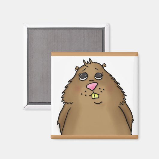 Chubby Hamster Magnet (Vorderseite/Rückseite)