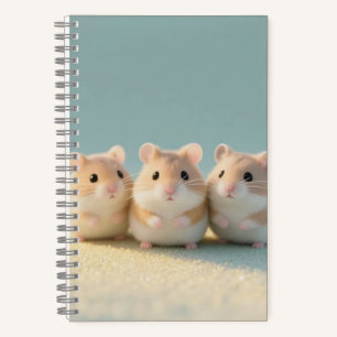 Chubby Hamster Trio Friendship Moments Notizblock