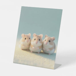 Chubby Hamster Trio Friendship Moments Sockelschild