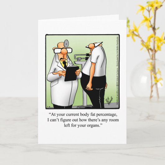 Chubby Hubby "The Gym" Spaß Grußkarte Karte (Gelbe Blume)