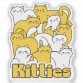 Chubby Kätzchen Design - Adorable Car Art Aufkleber (Vorderseite)