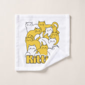 Chubby Kätzchen Design - Adorable Car Art Badhandtuch Set (Waschlappen)