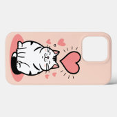Chubby Katze mit Herz Niedliche fette Kontur Case-Mate iPhone Hülle (Rückseite (Horizontal))