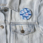 "Chubby Kawaii Cats and Clouds 3D Nahtlose Muster Button (Beispiel)