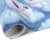 "Chubby Kawaii Cats and Clouds 3D Nahtlose Muster Geschenkpapier (Rolleneckpunkt)