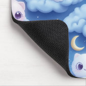 "Chubby Kawaii Cats and Clouds 3D Nahtlose Muster Mousepad (Ecke)
