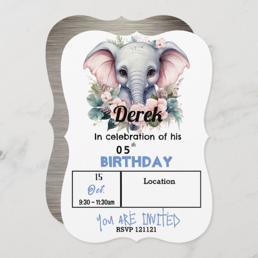 Chubby-Kind Einladung (Vorne/Hinten)