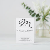 Chubby Large Monogram Calligraphy Business Card Visitenkarte (Stehend Vorderseite)