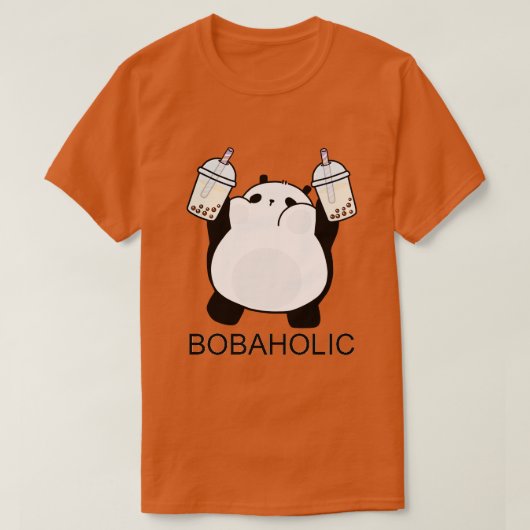 Chubby Little Bobaholic Panda Lieben Boba T-Shirt (Design vorne)